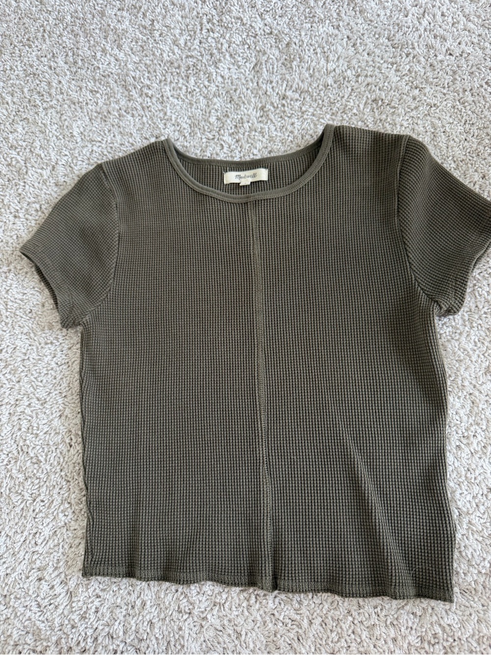 Madewell Olive Short Sleeve Waffle Tee